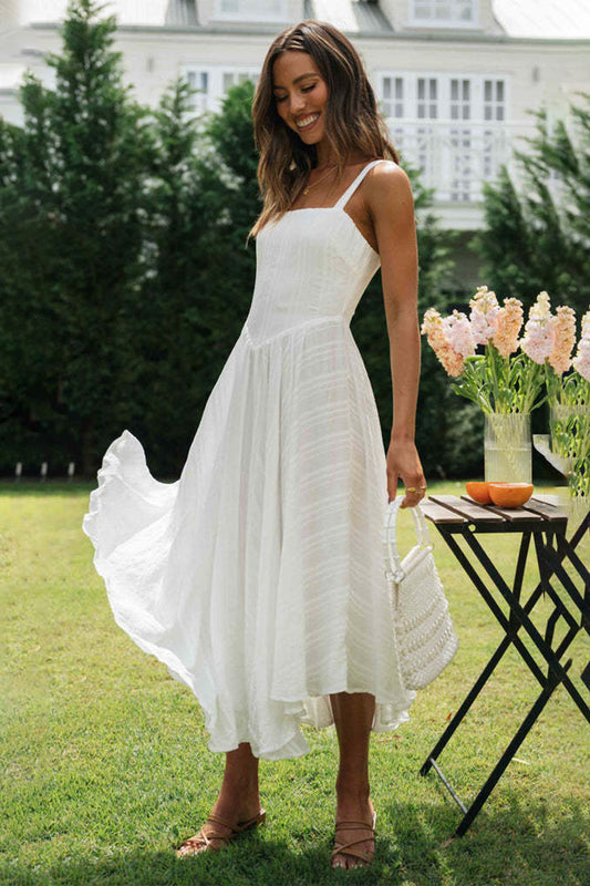 Solara White Cami Midi Dress